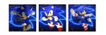 SONIC the HEDGEHOG SET OF 3 WALL ART PLAQUES/CANVAS PICTURES