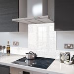 Premier Range White Cosmos Glass Splashback - 70cm Wide x 75cm High