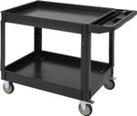 2-Tier Rolling Utility Cart 500LBS Lockable Wheels Garage Warehouse Storage Trol