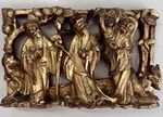 Antique Chinese Carved Gilt Wood Carving Panel -19th Century Qing Dynasty