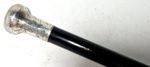 ANTIQUE 36" EBONISED WALKING STICK ENGRAVED SILVER POMMEL Feldman Brothers 1920