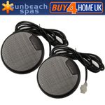 Hot Tub Speakers (Pair) - 4" 300v Black Circle Waterproof Wired Spa Audio Sound