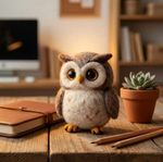 Beginners Adorable Owl Needle Felt Kit with QR Code Instruction Video