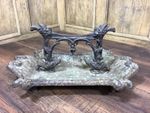 ANTIQUE VICTORIAN GOTHIC CAST IRON BOOT SCRAPER, SCOLLS & FOLIAGE DESIGN 19thC