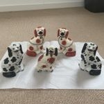 Vintage Staffordshire Style King Charles Spaniel Collectable China Ornaments X5