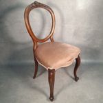 Antique Victorian Mahogany Balloon Back Chair Rosette Acanthus Carved