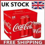 Coca-Cola Original Taste Soft Drink Cans 24 x 330ml | Classic Refreshing Fizzy