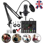 Microphone Set Home Studio Recording Podcast Music Mixer Equipment Condenser UK