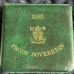 1980 Proof Sovereign Royal Mint 1pc w/ Presentation Case & Certificate