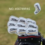 9Pcs Magnetic 456789PAS Golf Club Iron Head Covers Leather