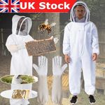 Full Beekeeping Suit Bee Suit Heavy Duty with Leather Ventilated Keeping Gloves