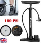 160psi MTB Road Bike Bicycle Tire Inflator Floor Pump Presta Schrader Valve UK