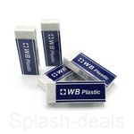 5 x Large Erasers Rubbers Sleeved - Drawing Pencil Plastic Eraser School
