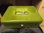  Vintage Brabantia 077  Green Metal Lock Box with Key and tray  Lockable