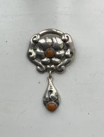 Grann & Langley Skonvirke Silver And Amber Danish Brooch