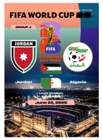 #44 JORDAN v ALGERIA 22 June 2026 FIFA World Cup FAN programm 12 pg