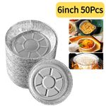 50PCS 6 Inch Disposable Aluminum Foil Plates Round Tin Foil Pie Pans