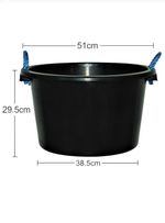 2x45 litres bucket with handles black heavy duty plastic muck tub storage water