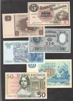 Sweden. Banknotes, Choose; Denomination, grade, date & price.