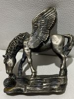 Pegasus Pewter Figure Crystal Ball Signed Roger Gibbons 9cm tall