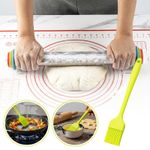 Rolling Pin Rolling Pin with Thickness Rings Adjustable Stainless Steel