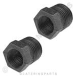 BLACK IRON PIPE REDUCING BUSHES PAIR OF 1/2" MALE TO 3/8" BSP FEMALE GAS ADAPTOR