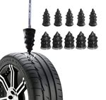 10pc Tyre Repair Kit Silicone Rubber Screws - DIY Punctured Flat Tire Repair Fix