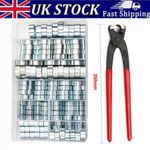 80-150Pcs Double Ear Clamp O Clips Crimp Air Petrol Water Fuel Hose Pipe Set Kit