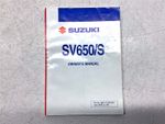 Suzuki SV650 Owners Manual