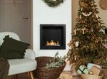 Wall-hung bio-fireplace 400x400, black, textured matt