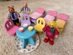 ELC Wooden Dolls GOLDILOCKS & BEARS & play items - USED - NO Baby - like Rosebud