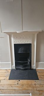 Original Victorian Fireplace  (Surround, Cast Iron Insert & Slate Hearth)