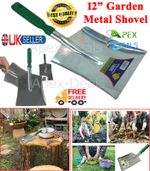 12" Metal Hand Shovel Garden Dust Pan Coal Leaves Indoor Outdoor Multipurpose UK