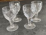 4 Vintage 1970s Stuart Crystal Beau Pattern Cordial/Port/Sherry Glasses. VGC