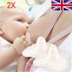 2X Super Extra Soft Silicone Breast Feeding Nipple Shields Protectors with Box