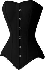 Overbust Corset Steel Boned Waist Trainer Bustier Gothic Lace Up Top Shaper
