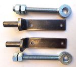 2 NO M12 BARE METAL WROUGHT IRON SPIGOT PIN GATE HINGE & 2NO 12MM EYE BOLT 100MM
