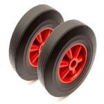 2x Heavy Duty 10 Inch Wheel + Solid Rubber Tyre 255mm 200kg 1" Bore Sand Hopper