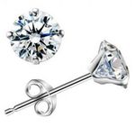 1 x Single 925 Sterling Silver ClearCubic Zirconia Stud Earring 3mm-7mm