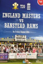 England Masters v Banstead Rams 2017 fully signed match programme