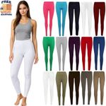Leggings  Plain Full Length Black UK Size 6 - 30 Womens Ladies Girls Lot