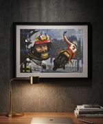 Barry Sheene MotoGP A3 print from painting by Greg Tillett poster Wall art