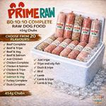 Prime Raw Dog Food Frozen 454g Rolls 80:10:10 Complete – Bulk Value