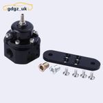 Black Universal Adjustable EFI Fuel Pressure Regulator Valve Kit High Volume