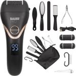 Bauer Electric Foot File Hard Skin Callus Remover Rechargeable Pedicure Kit