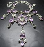 MASSIVE Genuine Amethyst & Smokey Quartz Hand Crafted Necklace