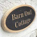 Personalised Oval Oak House Sign Custom Rustic Wooden Cottage Name Plaque Outdoo