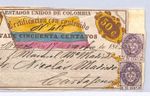 COLOMBIA Cover Front 50c FLAG CUBIERTA Used 1865? Cartagena UPRATED Stamps WX358