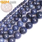 Natural Gemstone Blue Dumortierite Round Loose Beads For Jewellery Making 15" UK