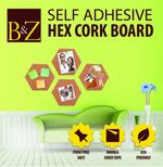 Pin Cork board Hex Tiles Mini Wall Bulletin Notice Boards | Self Adhesive Sticky